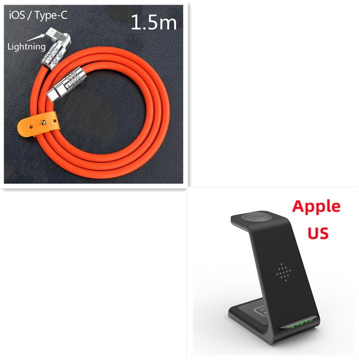 3-in-1 MagSafe Charging Station - 15W Fast Wireless Dock for iPhone, Apple Watch & AirPods | Vertical Stand