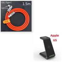 3-in-1 MagSafe Charging Station - 15W Fast Wireless Dock for iPhone, Apple Watch & AirPods | Vertical Stand