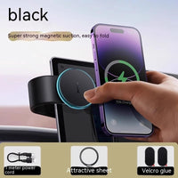 Thumbnail for Wireless Car Charger Mount - Magnetic Phone Holder with 360° Rotation & Bendable Arm for Safe Hands-Free Driving