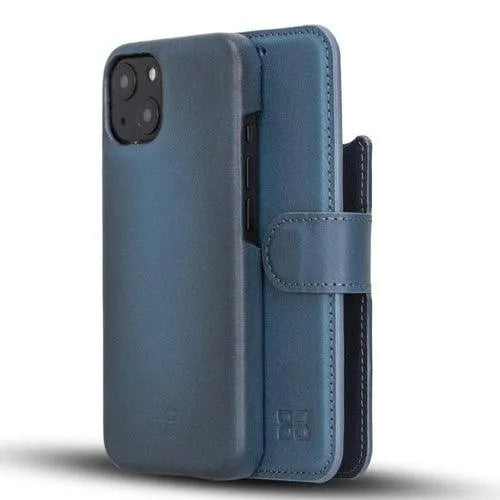 Full Leather Coating Detachable Wallet Case for Apple iPhone 13 Series - TechShopi