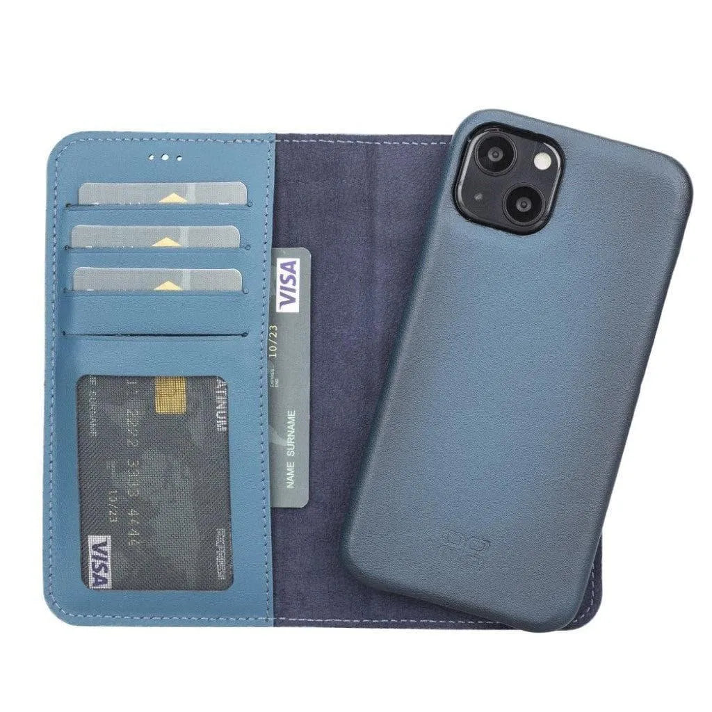 Full Leather Coating Detachable Wallet Case for Apple iPhone 13 Series - TechShopi