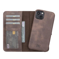 Thumbnail for Full Leather Coating Detachable Wallet Case for Apple iPhone 13 Series - TechShopi