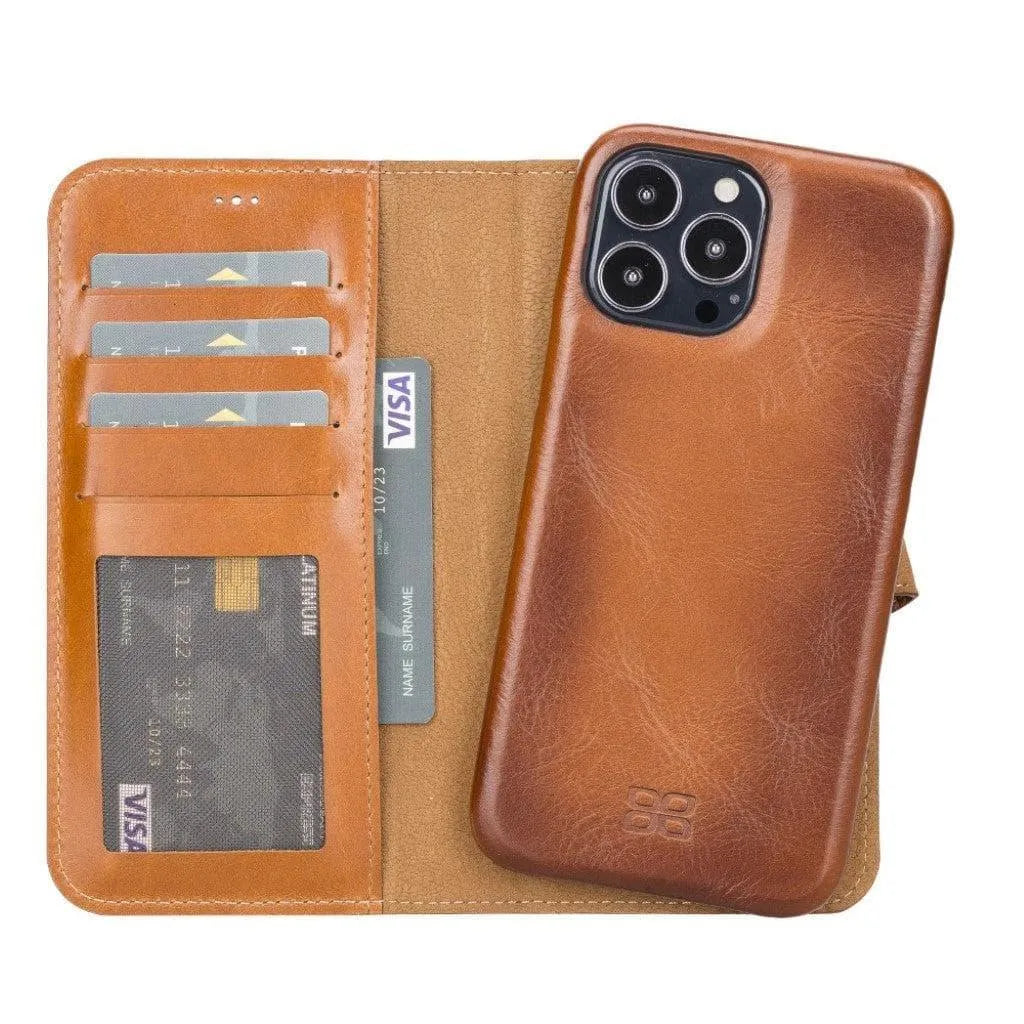 Full Leather Coating Detachable Wallet Case for Apple iPhone 13 Series - TechShopi