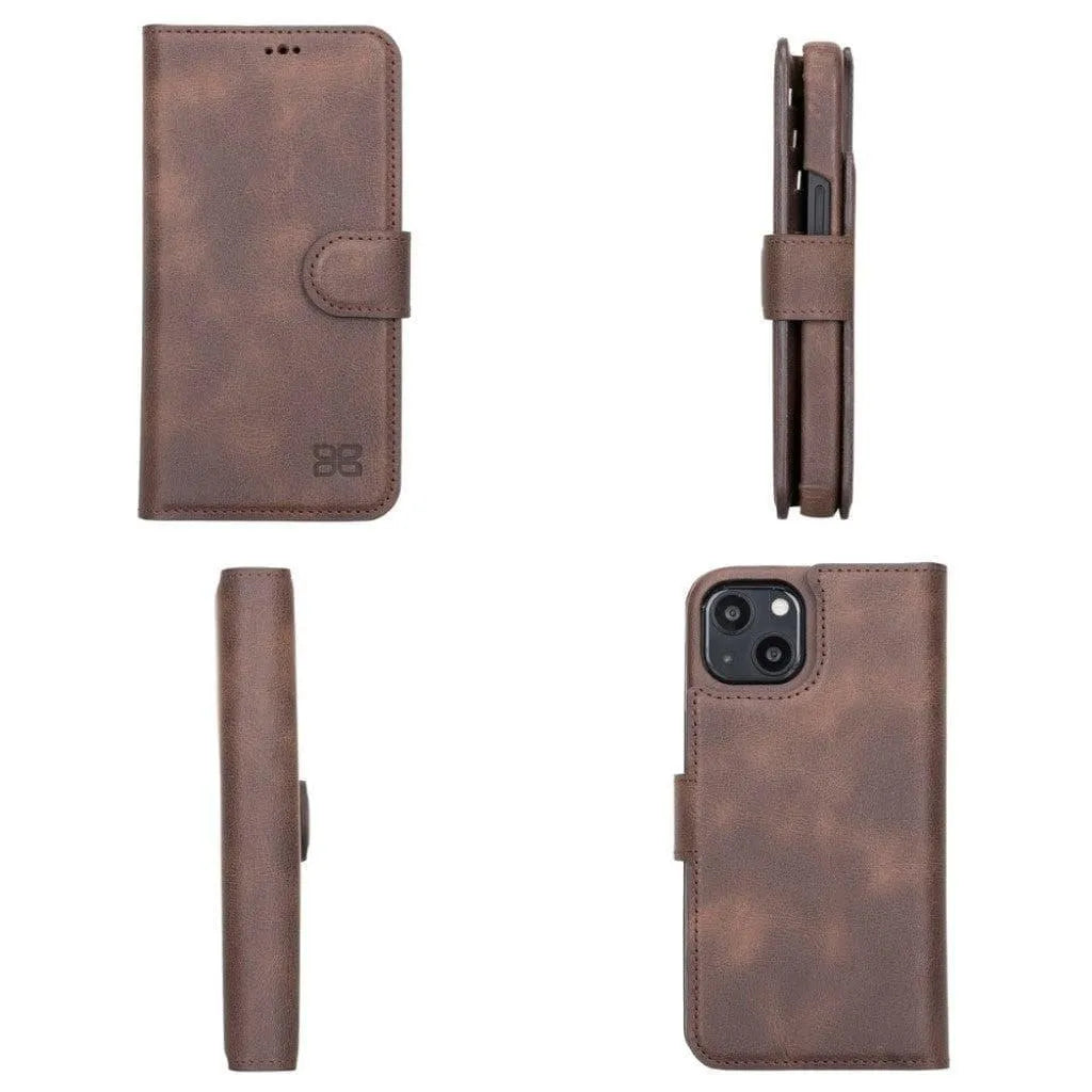 Full Leather Coating Detachable Wallet Case for Apple iPhone 13 Series - TechShopi