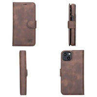 Thumbnail for Full Leather Coating Detachable Wallet Case for Apple iPhone 13 Series - TechShopi