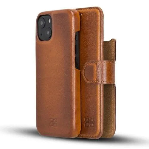 Full Leather Coating Detachable Wallet Case for Apple iPhone 13 Series - TechShopi