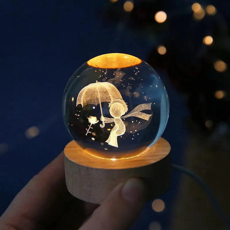 GalaxyOrb™ 3D Moon & Planet Crystal Ball USB LED Night Light - TechShopi