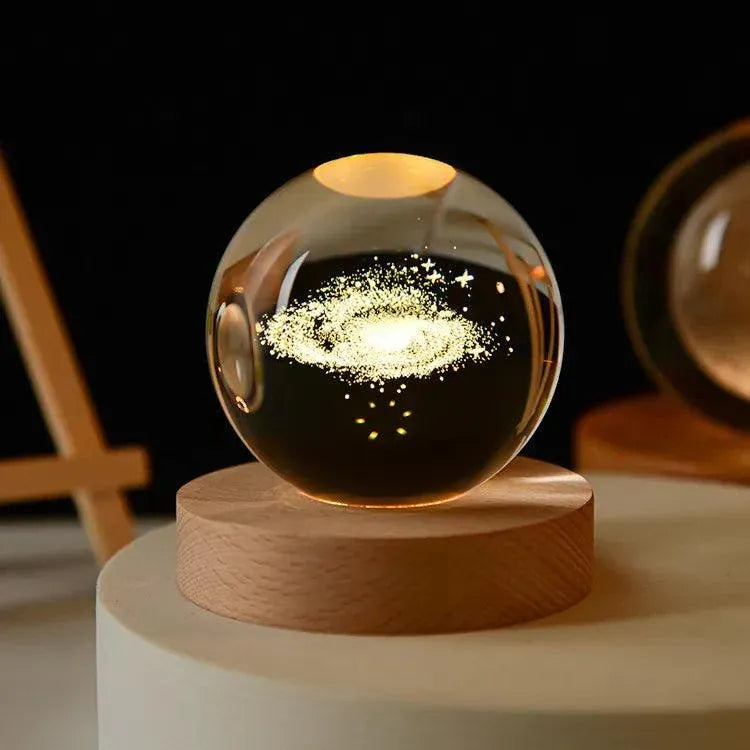 GalaxyOrb™ 3D Moon & Planet Crystal Ball USB LED Night Light - TechShopi