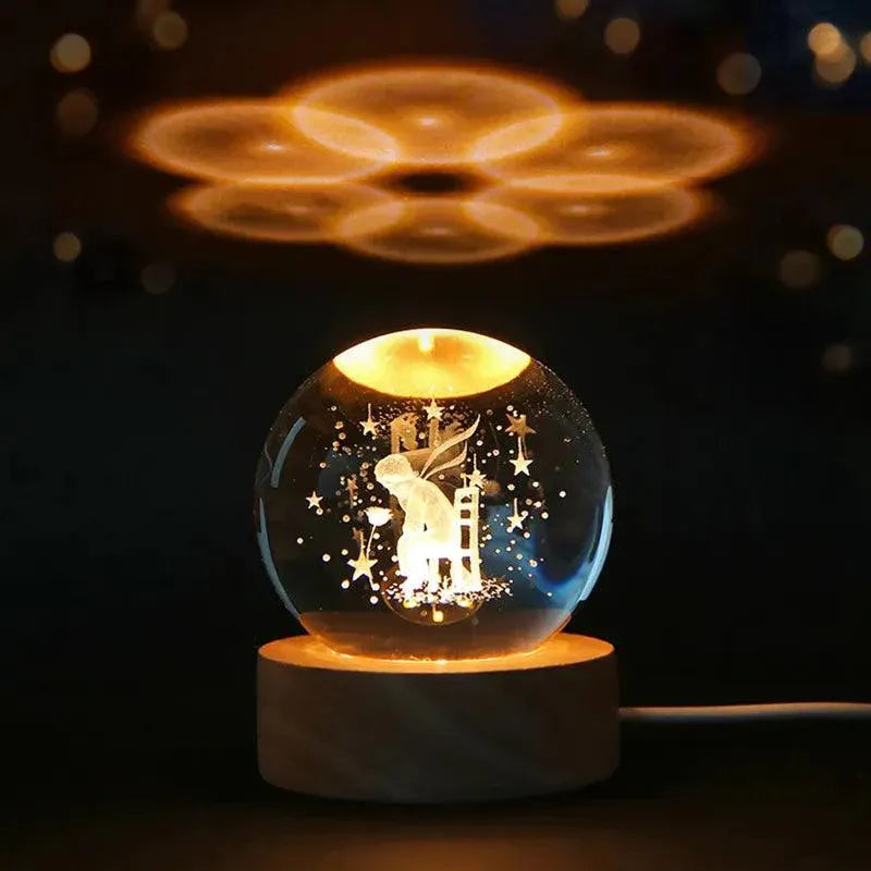 GalaxyOrb™ 3D Moon & Planet Crystal Ball USB LED Night Light - TechShopi