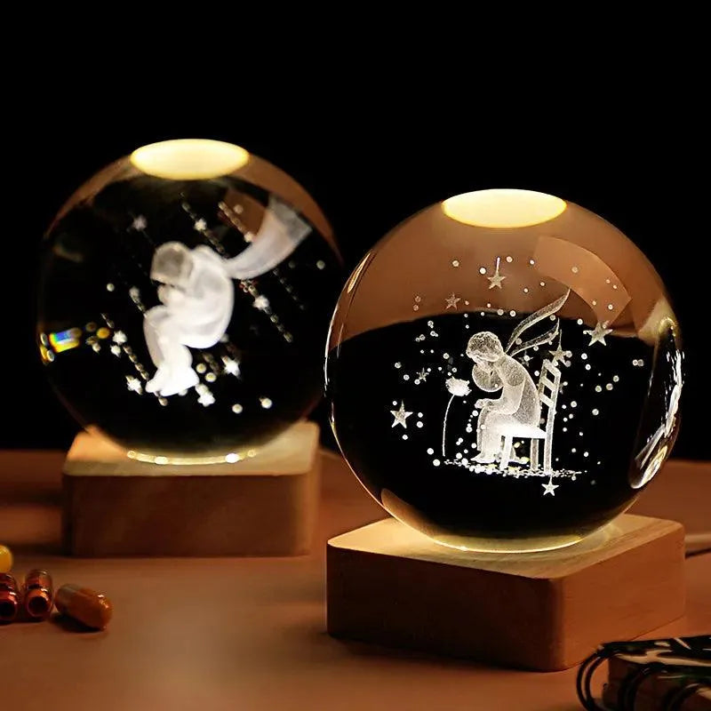 GalaxyOrb™ 3D Moon & Planet Crystal Ball USB LED Night Light - TechShopi