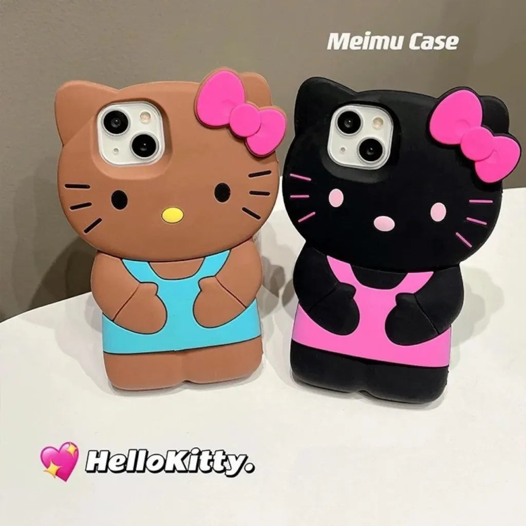 Hello Kitty 3D Stereoscopic Phone Case For IPhone 15 14 13 12 11 Pro Max - TechShopi