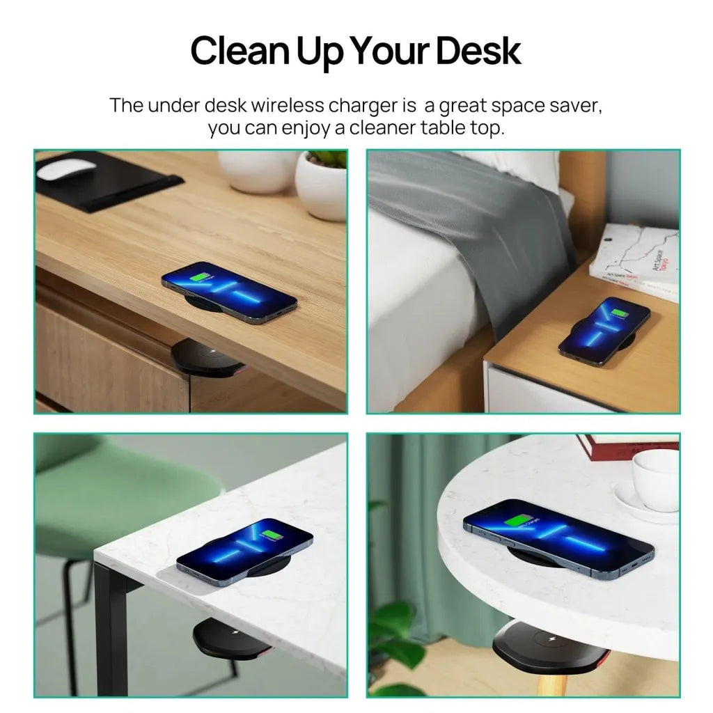 Invisible Wireless Charger for iPhone - Under Table QI Charger - TechShopi