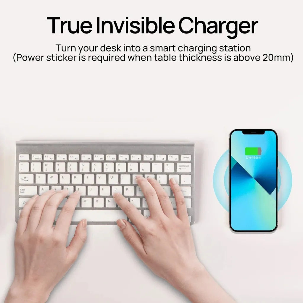 Invisible Wireless Charger for iPhone - Under Table QI Charger - TechShopi