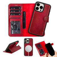 Toronata Casper Leather iPhone 15 Wallet Case - Magnetic Detachable MagSafe | RFID Protection with Kickstand & Card Slots