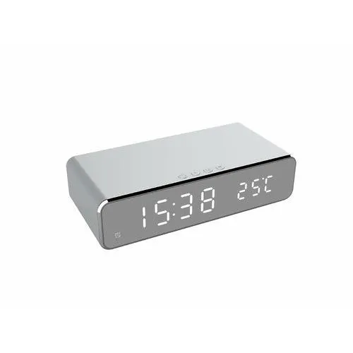 LED Electric Alarm Clock With Wireless Charger - TechShopi