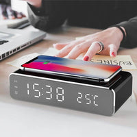 Thumbnail for LED Electric Alarm Clock With Wireless Charger - TechShopi