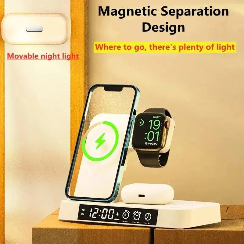 llumiCharge Pro™: 3-in-1 Wireless Charger with Clock & Night Light - TechShopi