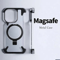 Thumbnail for MagAlloy Elite™: Magnetic Aluminum Stand Case with Rimless Design for iPhone - TechShopi