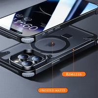 Thumbnail for MagAlloy Elite™: Magnetic Aluminum Stand Case with Rimless Design for iPhone - TechShopi