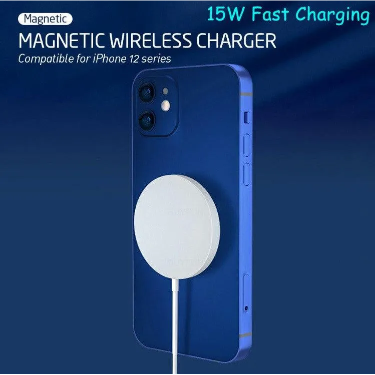 15w Magnetic Magsafe QI Wireless Charger for Iphone 12 Huawei Samsung - Mobile & Laptop Accessories by Teal Simba - 15W fast wireless charger, Apple wireless charger, HomePage, Huawei wireless charger, iphone, Iphone 12 Magsafe, Iphone 12 Magsafe Wireless Charger, iphone-Accessories, Iphone-Charger, iphonecase, Magnetic Wireless Charger, MagSafe Charger, Magsafe Wireless charger, QI Wireless Charger, Xiaomi wireless charger