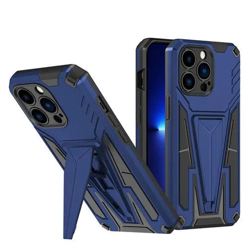 Military Grade Armor Hard Kickstand Case for iPhone 13 Pro Max (Black) - TechShopi