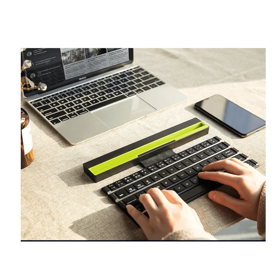 Outdoor Office Portable Folding Wireless Reel Keyboard - TechShopi