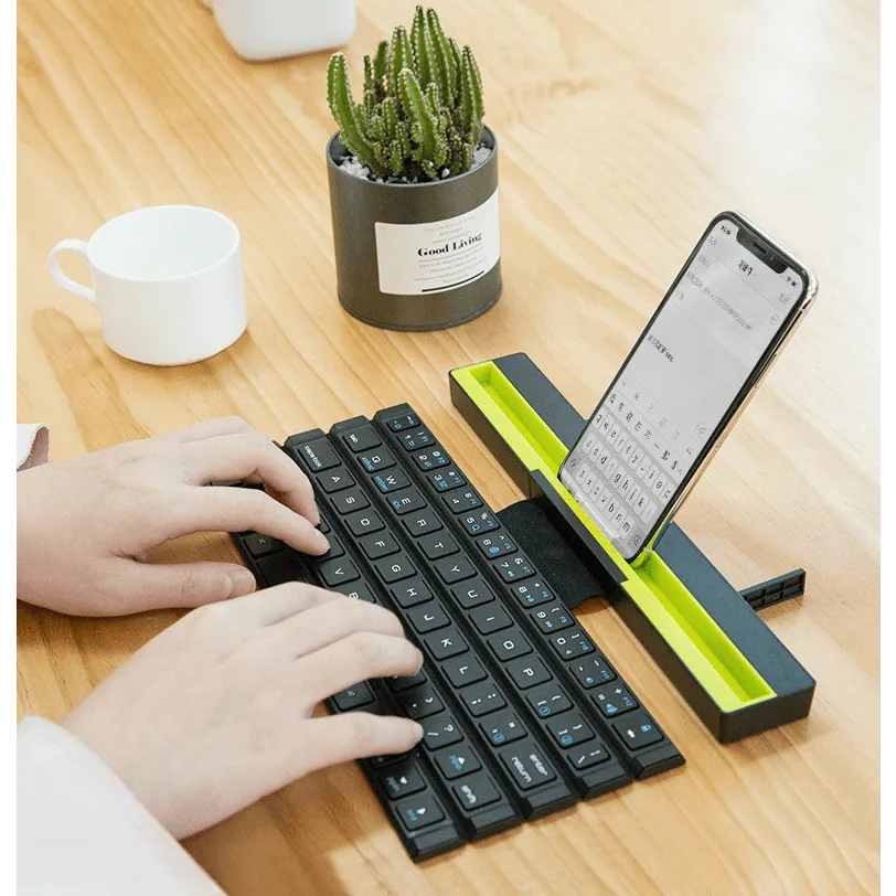 Outdoor Office Portable Folding Wireless Reel Keyboard - TechShopi