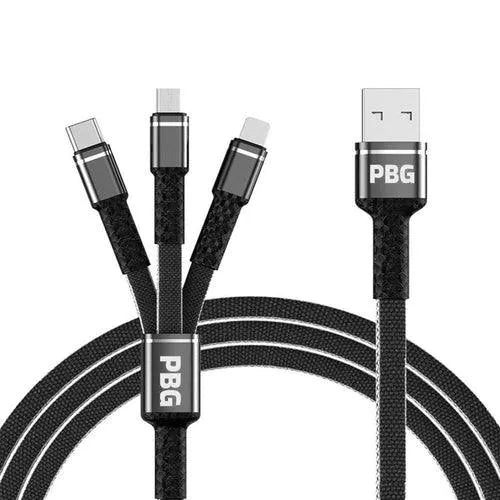 PBG 3 in 1 Cable Mesh/Nylon Braided HQ Multi Device Charging (iphone, - TechShopi