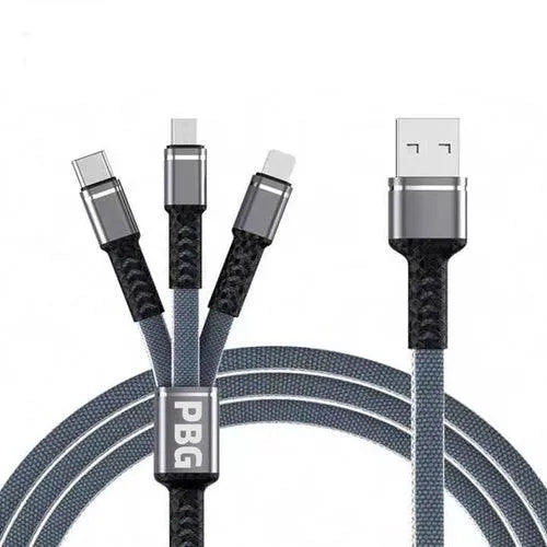 PBG 3 in 1 Cable Mesh/Nylon Braided HQ Multi Device Charging (iphone, - TechShopi