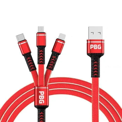 PBG 3 in 1 Cable Mesh/Nylon Braided HQ Multi Device Charging (iphone, - TechShopi