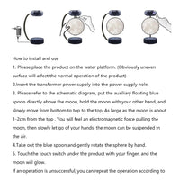 Thumbnail for Portable Magnetic Levitation Moon Lamp LED Rotating Dangling Lamp - TechShopi