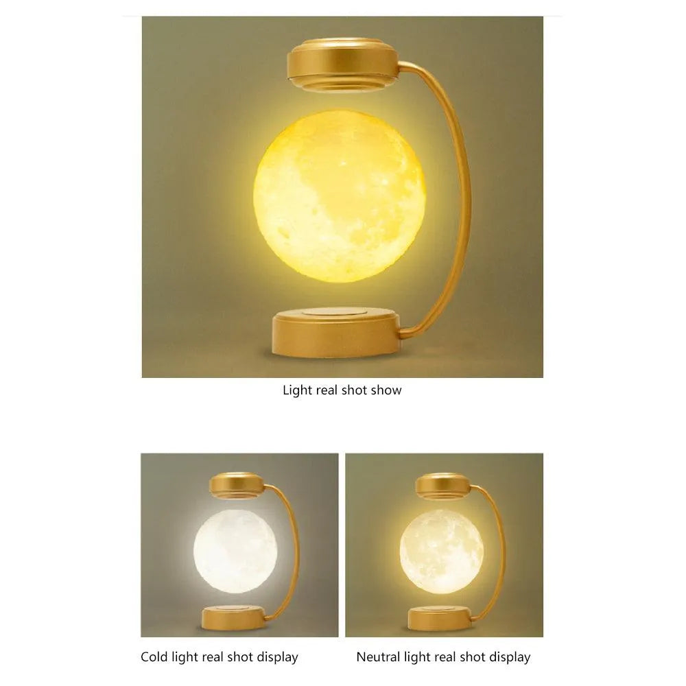 Portable Magnetic Levitation Moon Lamp LED Rotating Dangling Lamp - TechShopi