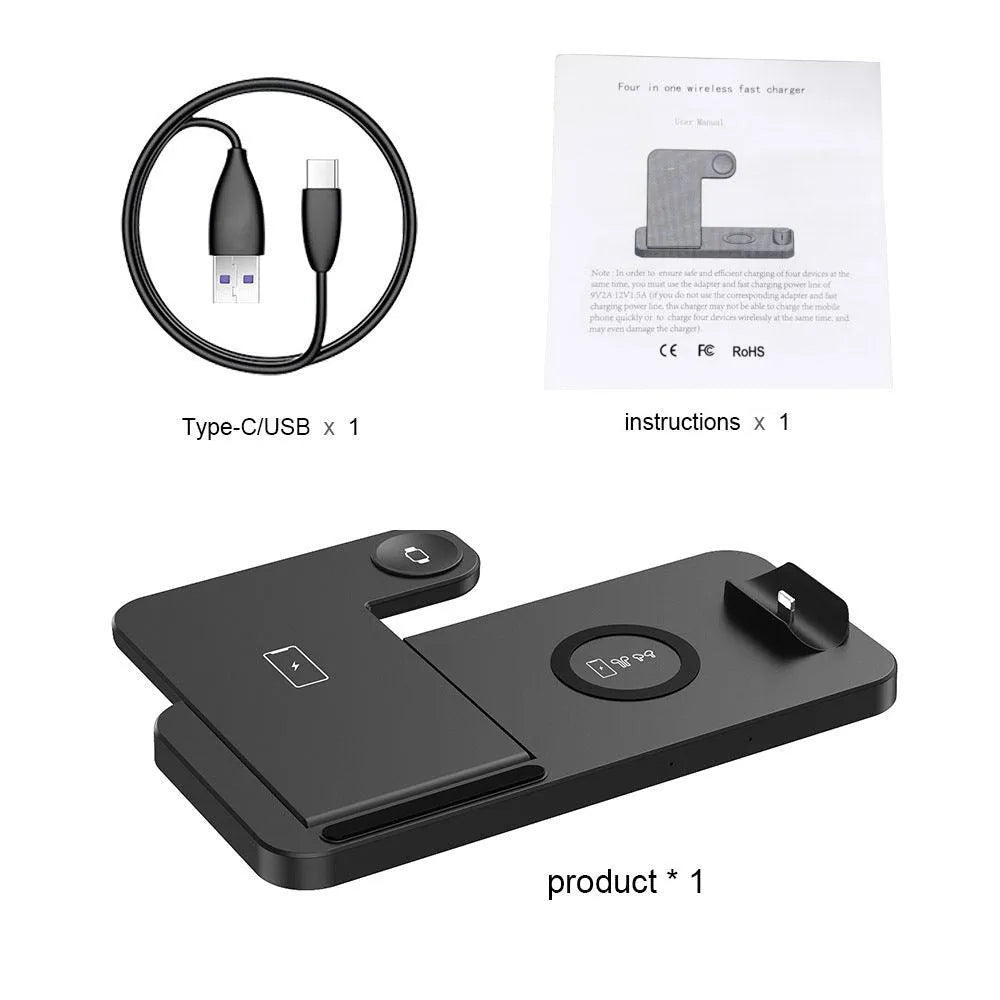 4-in-1 Fast Wireless Charging Station iPhone iPod Apple watch and Samsung phones - Mobile & Laptop Accessories by Yellow Pandora - Apple Watch, Apple-Watch-Charger, AppleWatch, autopostr_pinterest_64771, autopostr_pinterest_64835, cell phone, gadgets, Gift, her, him, HomePage, iphone, iphone-Accessories, Iphone-Charger, mobile phone, qi, samsung, wireless charger