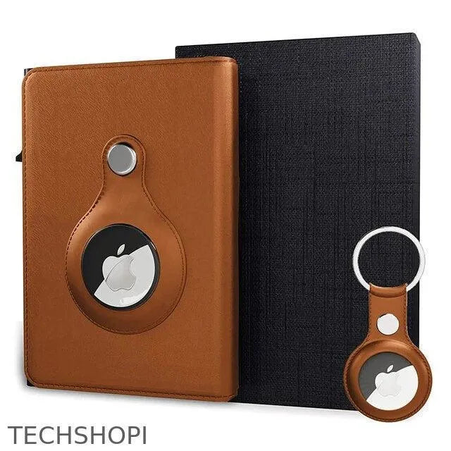 Premium Leather & Aluminum RFID-Blocking AirTag Wallet AirTag Card Holder with KeyChain -  by USAdrop - AirTag, AirTag-Wallet