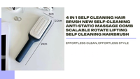 4 In 1 Self Cleaning Hair Brush New Self-Cleaning Anti-Static Massage Comb Scalable Rotate Lifting Self Cleaning Hairbrush by@Outfy