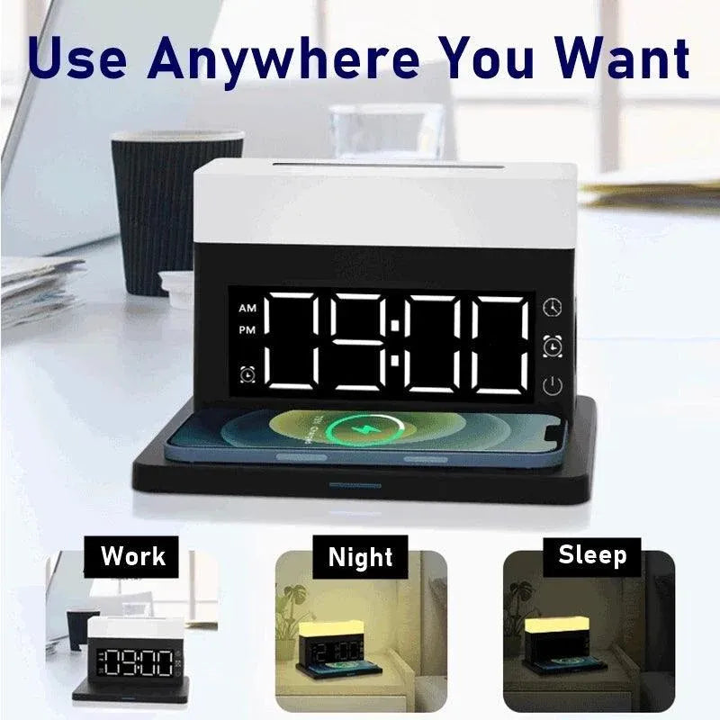 Wireless Charger For Iphone Night Light Alarm Clock - TechShopi