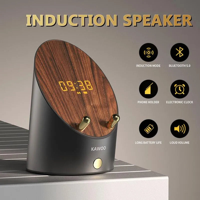 Wooden Speaker Smart Induction Speaker Phone Holder - TechShopi