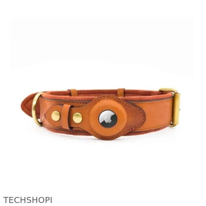 AirTag Dog Collar Genuine Leather - TechShopi