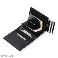 Thumbnail for AirTag Wallet & Card Holder RFID Carbon Fibre PU Leather - TechShopi