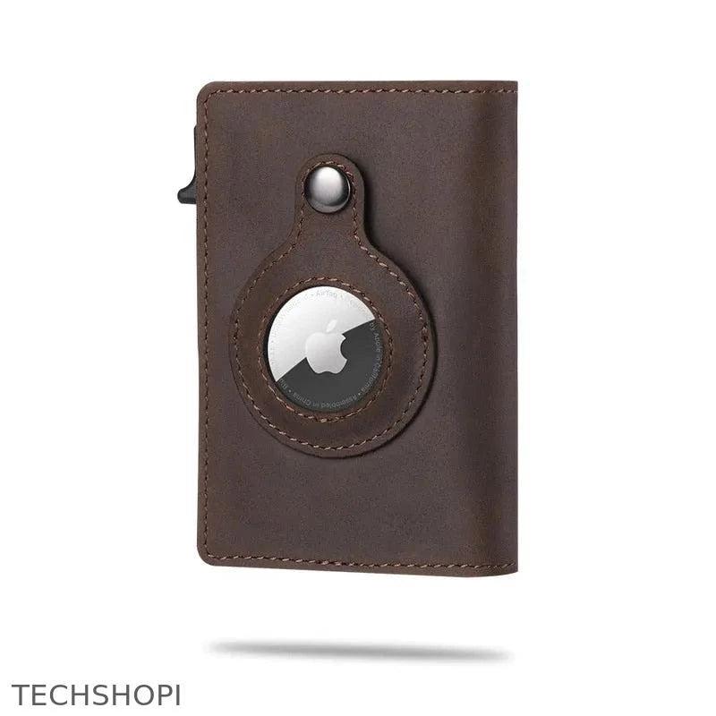 AirTag Wallet & Card Holder RFID Carbon Fibre PU Leather - TechShopi