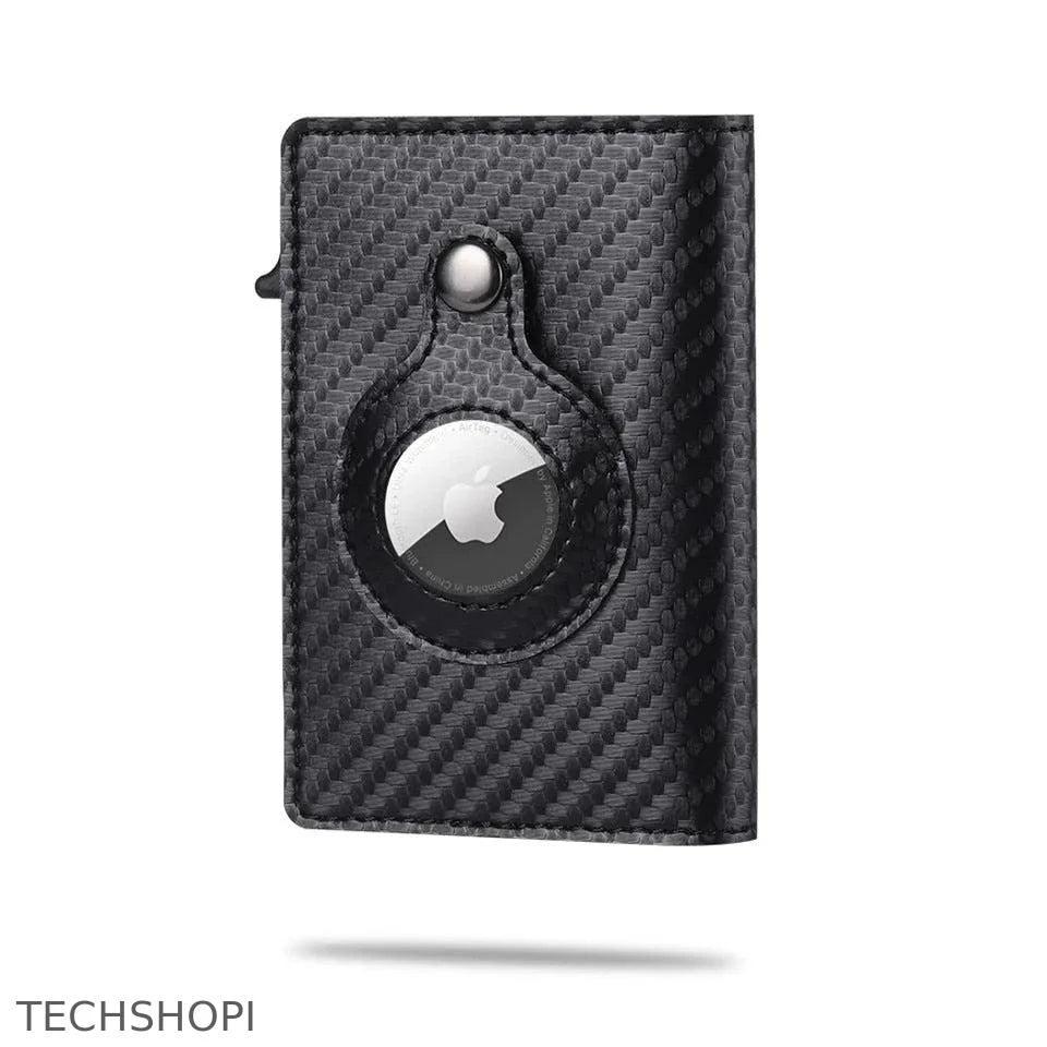 AirTag Wallet & Card Holder RFID Carbon Fibre PU Leather - TechShopi