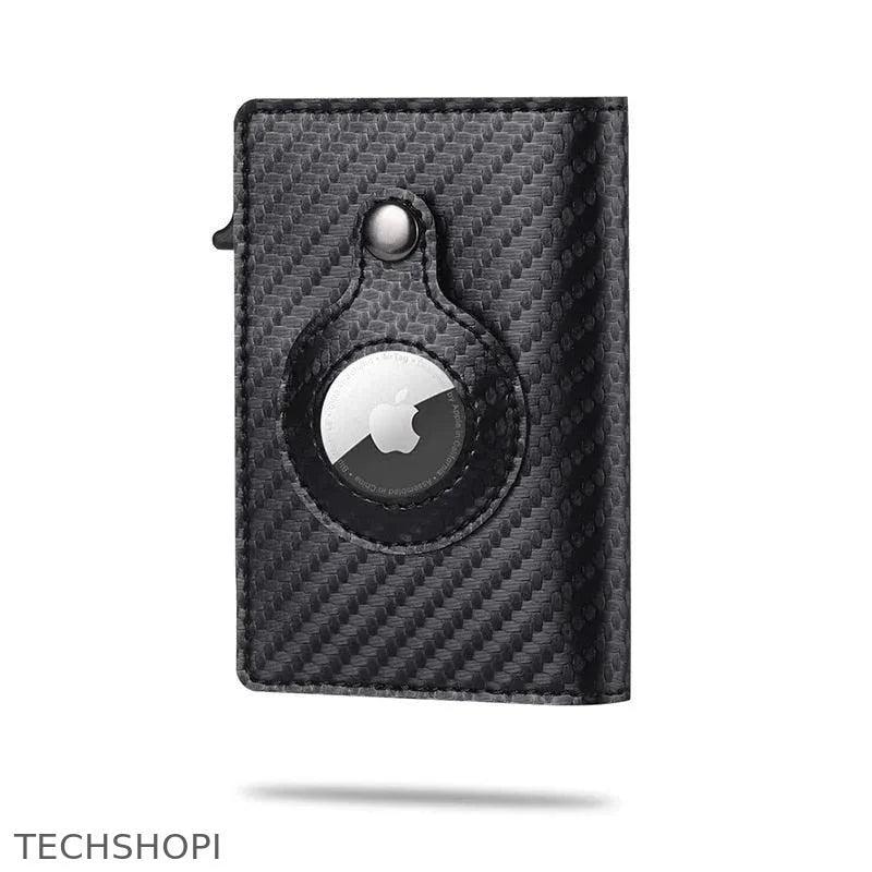 AirTag Wallet & Card Holder RFID Carbon Fibre PU Leather - TechShopi