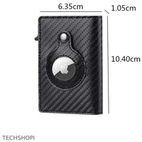 Thumbnail for AirTag Wallet & Card Holder RFID Carbon Fibre PU Leather - TechShopi