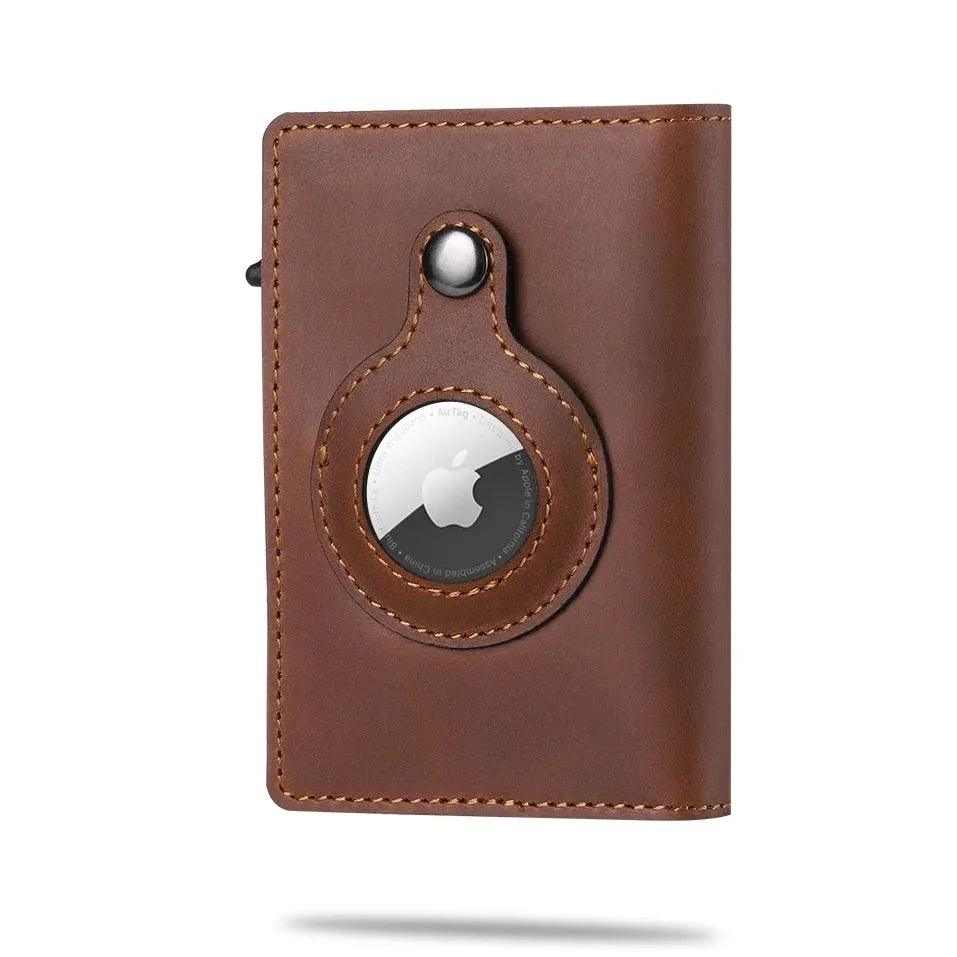 AirTag Wallet & Card Holder RFID Carbon Fibre PU Leather - TechShopi