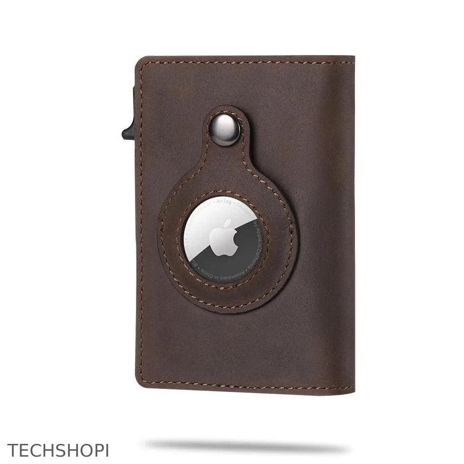 AirTag Wallet & Card Holder RFID Carbon Fibre PU Leather - TechShopi