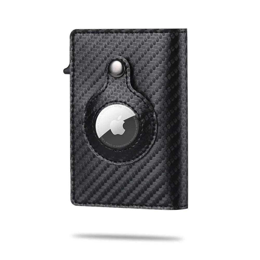 AirTag Wallet & Card Holder RFID Carbon Fibre PU Leather - TechShopi