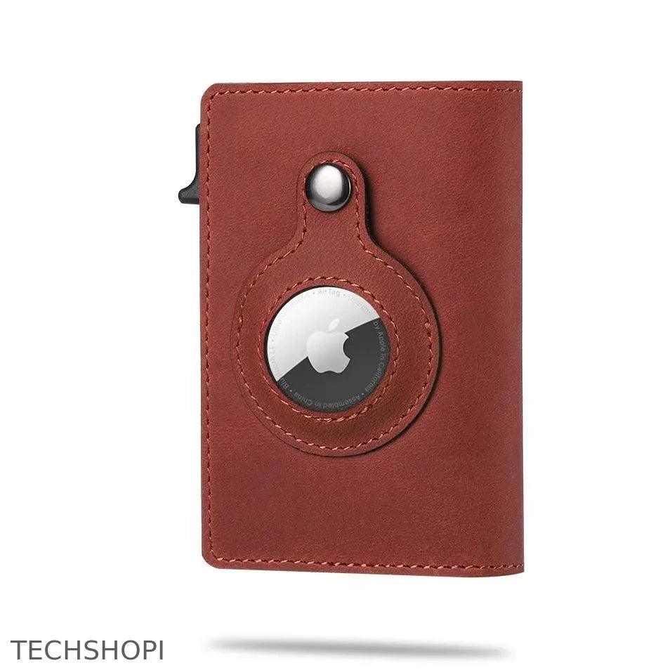 AirTag Wallet & Card Holder RFID Carbon Fibre PU Leather - TechShopi