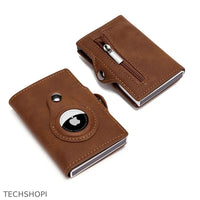 Thumbnail for AirTag Wallet & Card Holder RFID with Zipper Genuine Leather - TechShopi