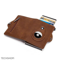 Thumbnail for AirTag Wallet & Card Holder RFID with Zipper Genuine Leather - TechShopi