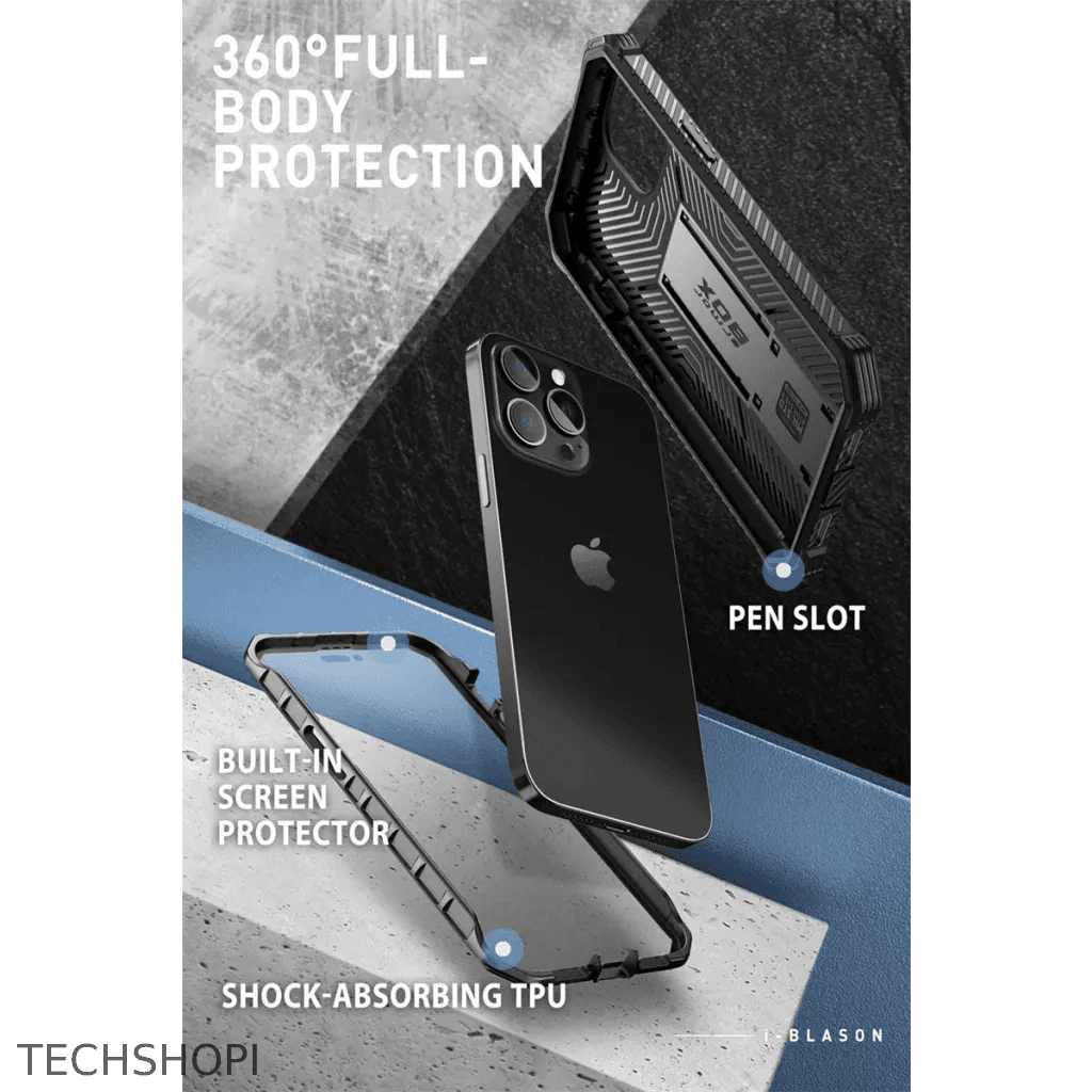 iPhone 14 Pro Max Case 6.7" - Armourbox Dual Layer Holster Bumper with Built-in Screen Protector -  by TechShopi - HomePage, iphone, iphonecase